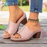 New Round Headed Sexy Elegant Comfortable Casual Slippers Fashionable Fish Mouth Temperament High-heeled