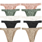 10Pcs/Set Women Seamless Panties Ribbed Underwear Sexy Lingerie High Leg Cut Female Sports Underpants Femme Thongs