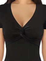 Women Summer New Bodysuit Short Sleeve Sexy V-neck Slim Fit Casual Daily Going Out Jumpsuit