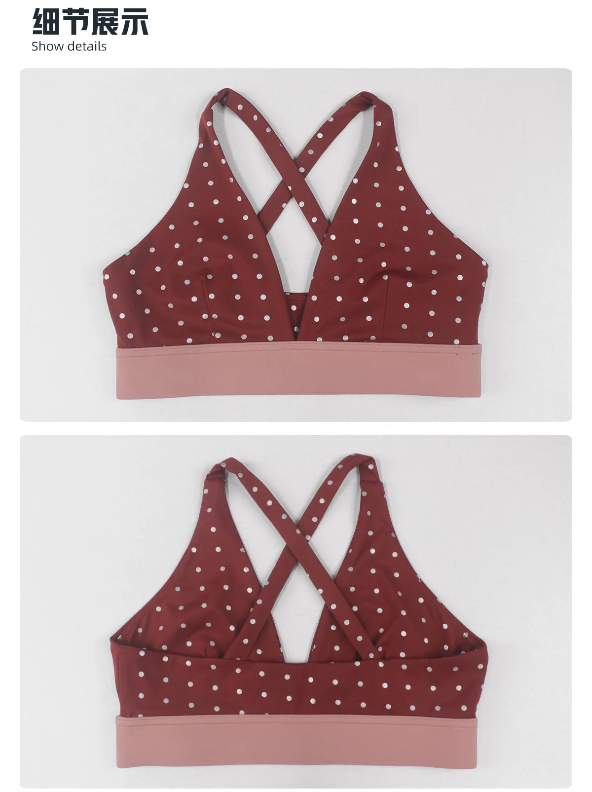 Summer Red Polka Dot Print Yoga Sets Women V Neck Shockproof Sports Bra High Elasticity Hip Lifting Shorts Running Fitness Suits