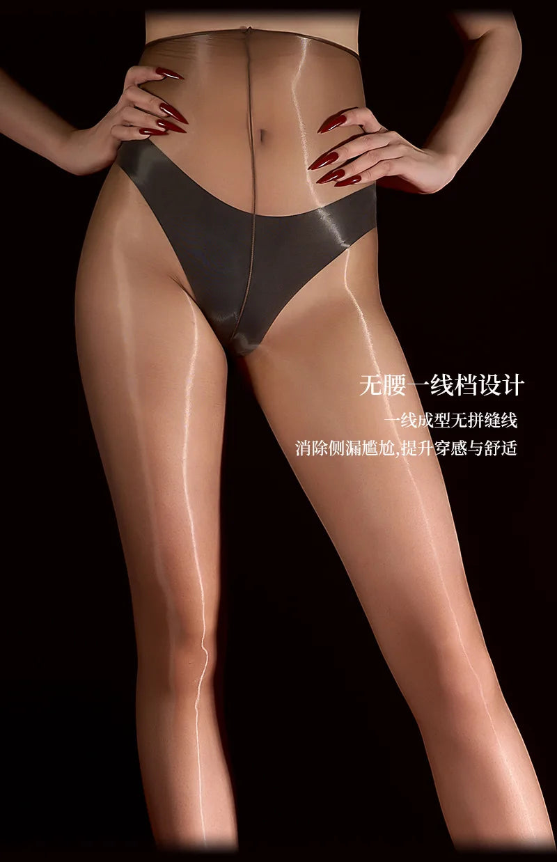 Sexy Silk Horse Oil Stockings Thin Anti-Snag Glossy Pearl Pantyhose Solid Color Transparent Mesh Nightclub Wear Pantyhose 0RG0