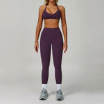 Hearuisavy Women's Running Comfort 2Pcs Sports Pants Set High Waist Push Up Workour Sportswear Casual Cycling Jogging Yoga Bras