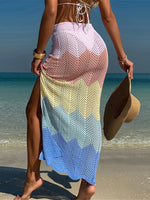 New Colorful Hollow Out Knitted Tunic Beach Cover Up Cover-ups Beach Dress Beach Wear Beachwear Long Skirt Female Women K6588