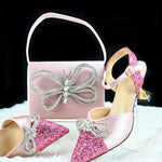 Doershow High Quality African Style Ladies Shoes And Bags Set Latest BLUE Italian Shoes And Bag Set For PartyHGH1-8