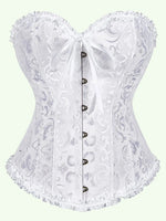 Women's Lace-up Sexy Floral Underwire Bodycon Bra, Court Style Tight-fitting Underwear, Fashionable Embellished Shaping Bra