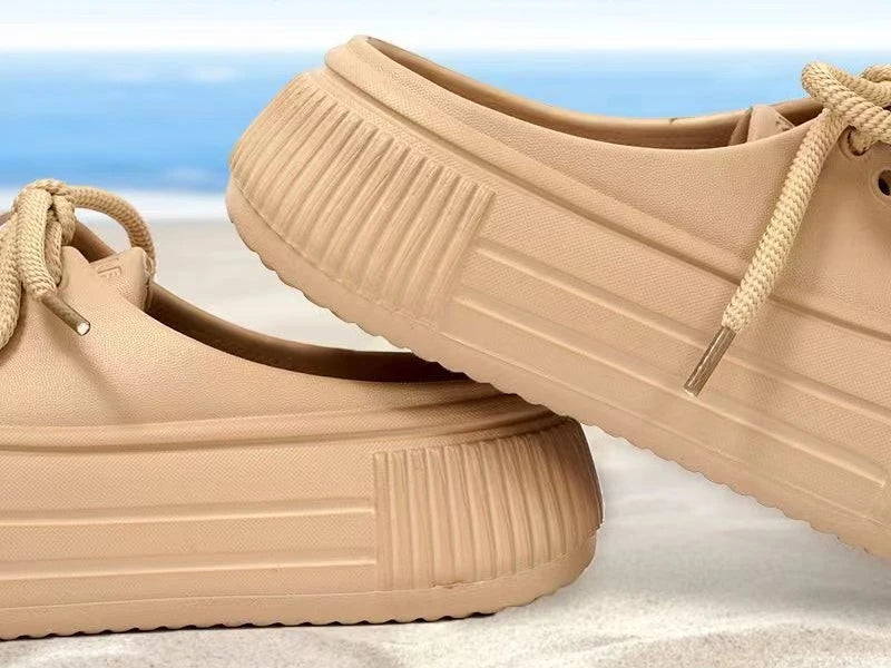 2025 New Slippers DIY Bow Platform Sandals for Women Summer Thick Sole Beach Slides Woman Flowers Non Slip Clogs Garden Shoes