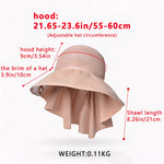 Women's Sun Hat with Neck Flap Solid Stylish Foldable Wide Brim Beach Hat for Outdoor Hiking