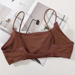 Women Low Back Crop Top Push Up Bras Seamless Underwear Thin Strap Camisole Sexy Lingerie Female Backless Bralette Tanks Top