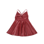 Women Black Nightclub Short Dresses Deep V-Neck Sleeveless Vestidos Faux Leather Suspenders Sexy Nightdress Plus Size Baby Doll