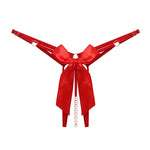 Women's Panties Transparent Ultra-thin Underwear Sexy Lingerie Women Pearl Thong Bowknot Hollow Out Sexy Thongs Briefs G String