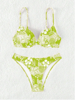 Strappy Underwire Bikinis 2025 Printed Floral Swimwear Female Sexy Swimsuit Women Bathers Bathing Swimming Swim Suit Beachwear