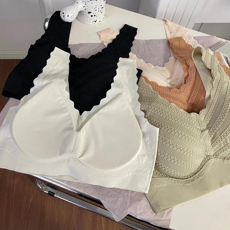 Women Wireless Bras Sports Tank Bra Sexy Lingerie Female Crop Top Soft Padded Wide Straps Brassiere Plus Size Intimates M-3XL