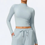 Hearuisavy Summer Women's Fitness Long Sleeved Shirt Lightweight Gym Workout Top Breathable Quick Drying Yoga Clothing Sportwear