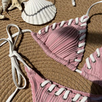 Sexy Micro Bikini 2025 Women Beige Brown Pink Weave Bandage Cross Crochet Swimsuit Brazilian Beach Bathing Suit Thong Swimwear