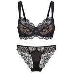 Europe Sexy Lace Embroidery Women Lingerie Set French Thin Cup Push Up Bra SummerBreathable Plus Size D Cup Underwear Bra Sets