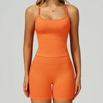 2 Pieces Women's Seamless Yoga Set Fitness Running Sports Set Slim Fit High Waist Beautiful Back Tracksuit