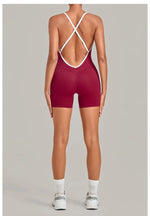 Women's Seamless Yoga Jumpsuits Fitness Sports Gym Hip-lifting Sleeveless One-piece Backless Workout Training Shorts Jumpsuit