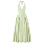 Foridol Summer Spring White Cotton Women's Dress Backless Halter Midi Party Dresses Elegant Vinatge A-line Vestidos 2025 New In