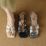 2026Summer New Model Fashion Middle Heeled Women's Sandals Black Buckle Open-toe Comfortable Hollow-out Women's Shoes High 3.5cm