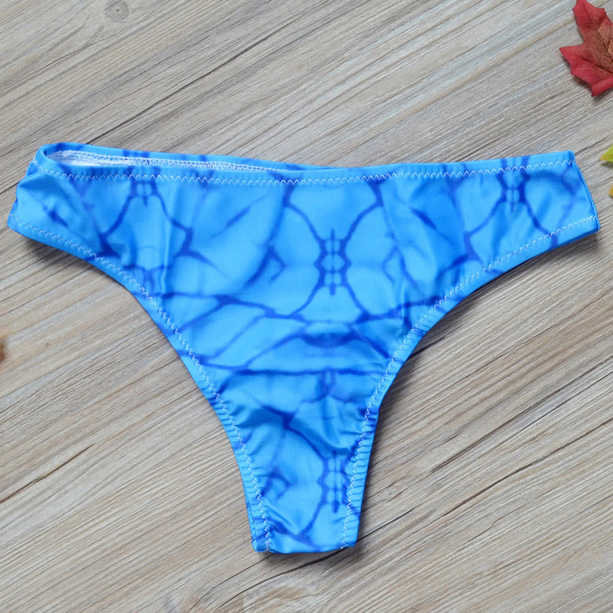 Women Vintage Print Low Waist Brazilian Bikini Bottom Swimwear Briefs Beachwear Brazilian Bikini Bottom Side Tie Thong Bathing