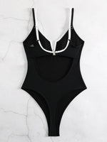 2026 Splicing Underwired V-Bar Women Micro Thong Swimwear One Piece Swimsuit Female Backless Monokini High Cut Bathing Suit Swim