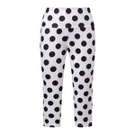 Women's Summer Low Waisted Capri Pants Slim Fit Dot Print Cropped Leggings for Casual Occasions Work