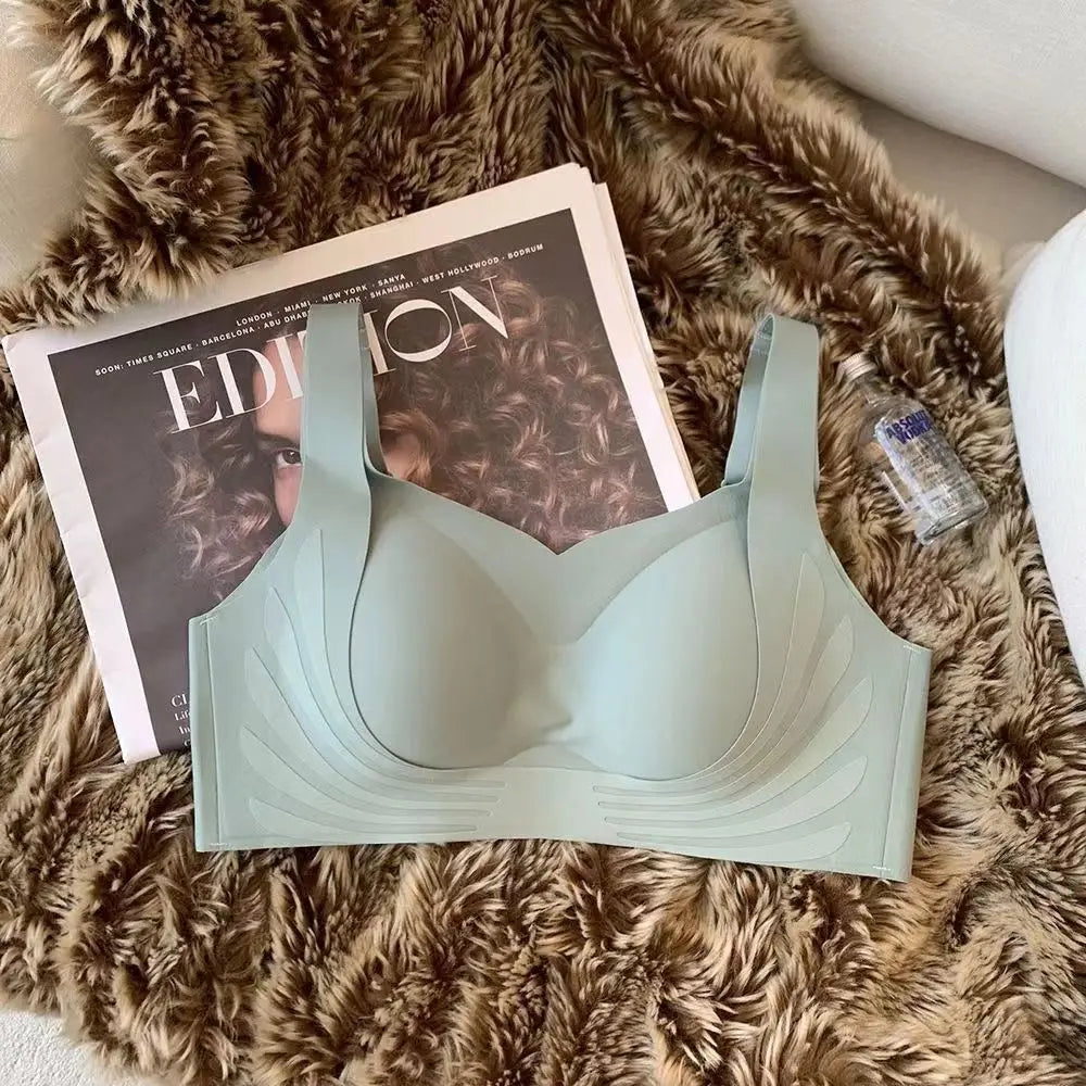 Wing Pattern Seamless Push Up Bra Women's Non-wire Bra U-Back Invisible Brasiere Sexy Lingerie Comfort Underwear Intimates M-XXL