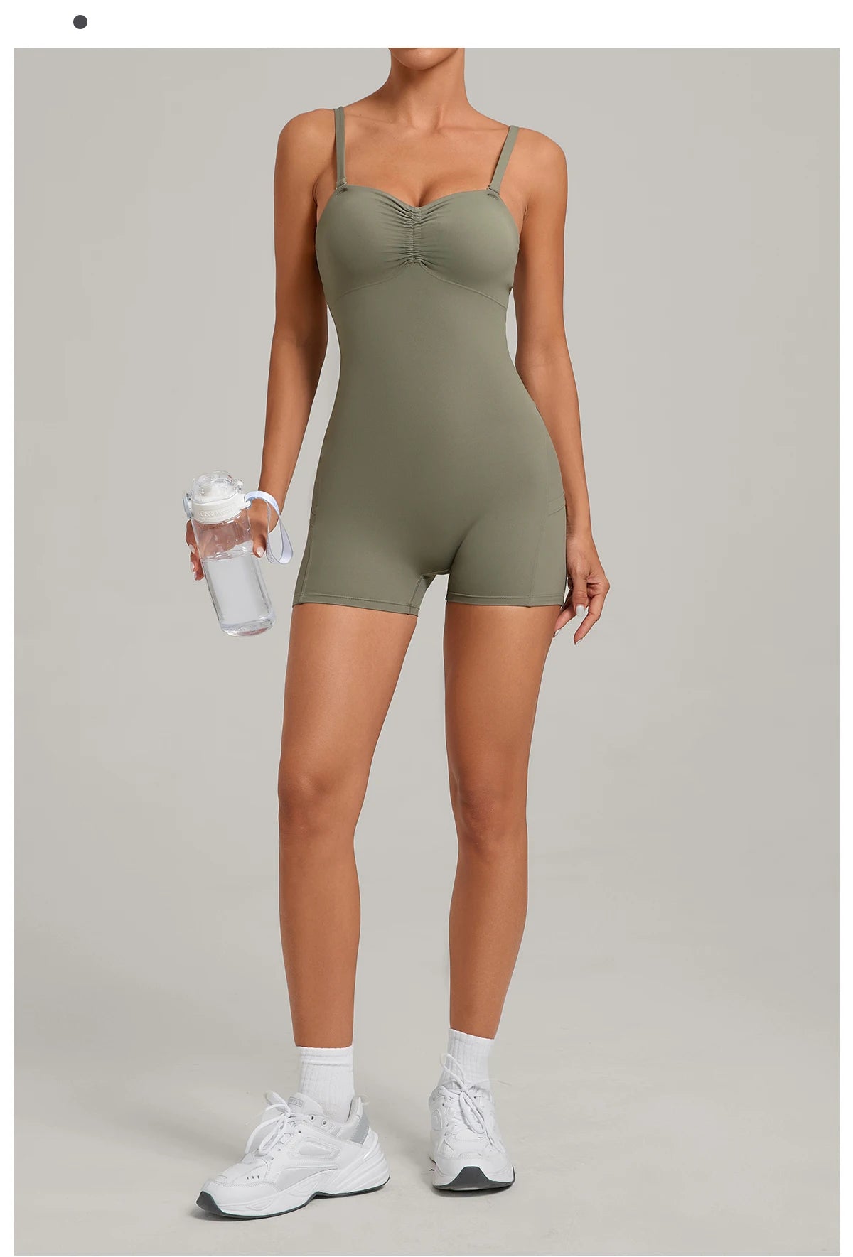 Womens Two Way Wear Bodysuit Sleeveless Yoga Stretch One Piece Romper Sexy Fitness Side Pockets Sportwears Bodysuit