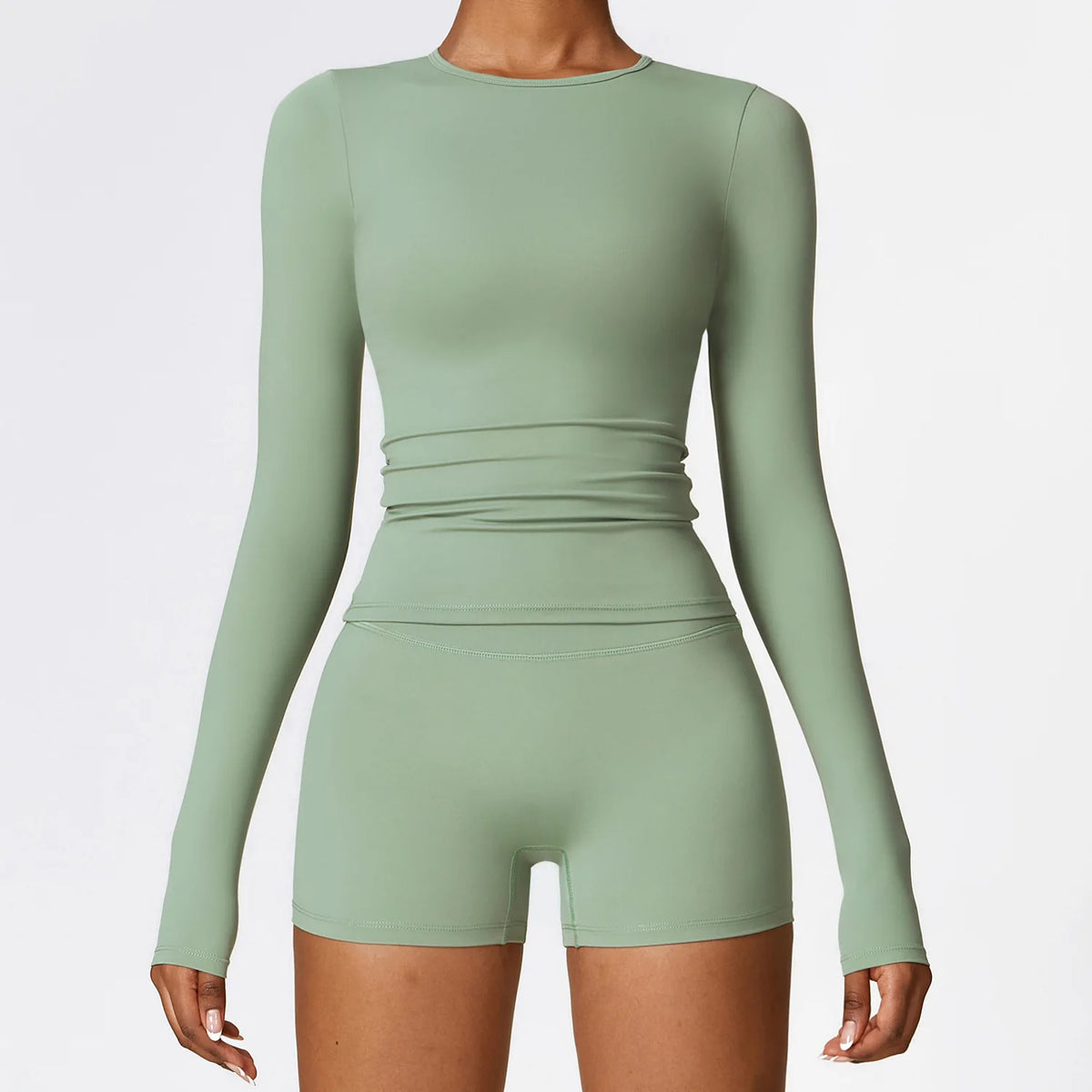 NCLAGEN Long Sleeve Workout Top Gym Pilates Clothes Women Active Wear Sports Shirt Elastic Fitness Yoga Clothing Running Shirts