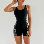 Black Sports One Piece Swimsuit Women Swimwear Summer Boyleg Monokini Biquinis Surfing Bathing Suit Bodysuit 2026 New Beach Wear