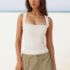 Square Neck Camisoles For Women Chiffon Solid Sleeveless Tight Elastic Bodysuit Slimming Top Sexy Women Blouses Ropa De Mujer