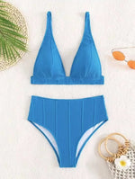 Sexy High Waisted Bikini 2025 Women Swimsuit Two Piece Swimwear Female White Bikinis SetSwim Bathing Suits Brazilian Biquini