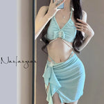 New 2025 Sexy Split Swimsuit Women's Bikini Three Piece Set Niche Release Vacation Style Hot Beach Swimwears Slimming