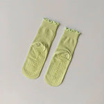 Women's Mid-Tube Cotton Yoga Sports Socks Summer Non-Slip Solid Color Breathable Anti-Fungus Fitness Edge Pure Cotton Socks