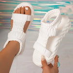 2026Women Platform Sandals Summer Gladiator Sandals Shoes Thick Heels Ladies White Sandalias Casual