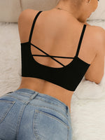Women's Cropped Padded Camisole Tank Top Solid Korean Sleeveless Tank Top Beauty Underwear