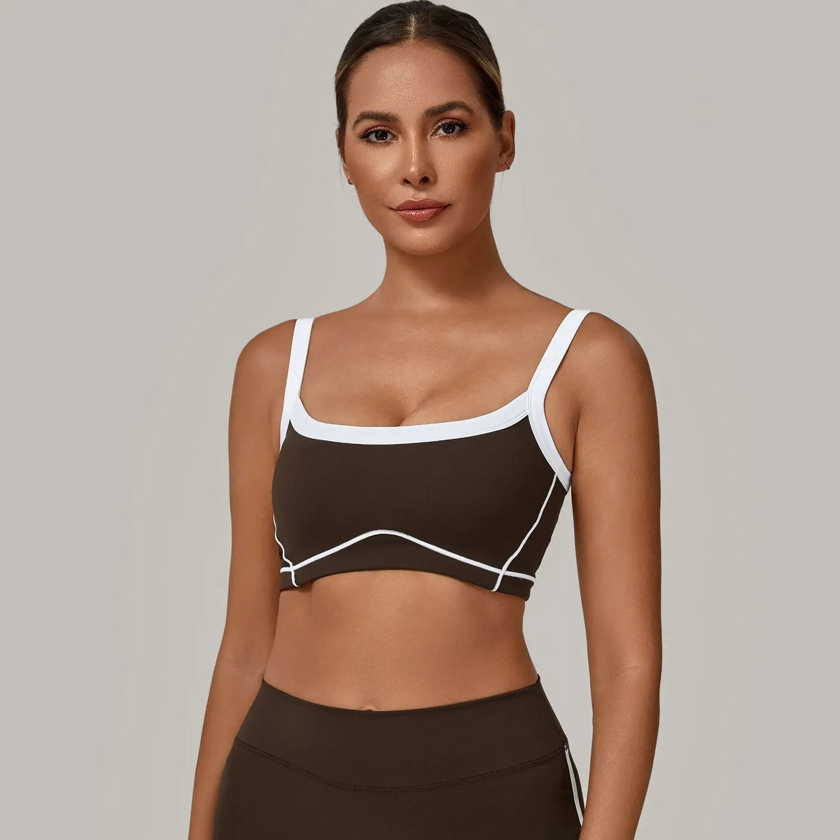 Women's Seamless Yoga Sports Bra with Pads Color-Blocked Cross Straps Beauty Back Running Gym Outdoor Workout Training Vest