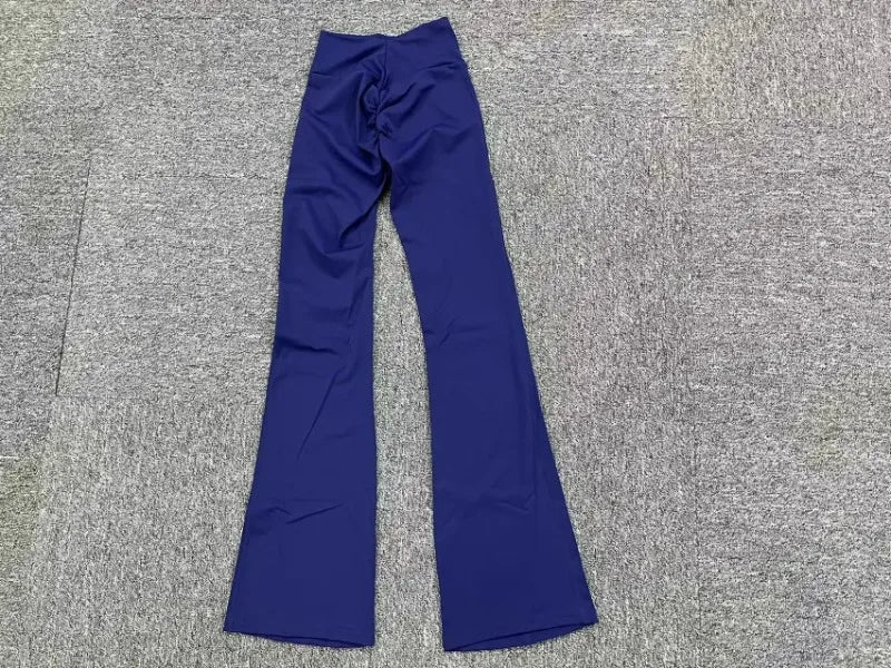 Women's Seamless Yoga Leggings Pants Sports Fitness Peach Hip-lifting High Waist Slimming Dance Training Workout Flared Pants