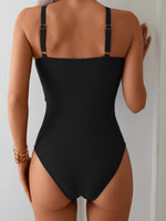 Rose Pink One Piece Swimsuit Female 2025 Swimwear Women Mesh Bathing Suits Summer Beach Wear Chain Linked Monokini Swimming Suit