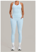 Women's Seamless Yoga Sets Sports Fitness Hip-lifting High Waist Pant Sleeveless Backless Suits Workout Running Leggings Sets