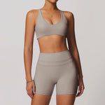 Yoga Set 2PCS Women Tracksuit Nude Feeling Workout Sets Gym Clothes Push Up Fitness Running Sportwear Sport Bra Leggings Suit