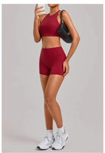 Women's Nude Yoga Sets Sports Cross Beauty Back Bra Hip-lifting Slim Fit Shorts Suits Running Fitness Workout Gym Sets