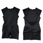 NCLAGEN Sporty Jumpsuit For Women Short Sleeve One Piece Backless Bodysuit Scrunch Booty Activewear Gym Set Workout Sportwear