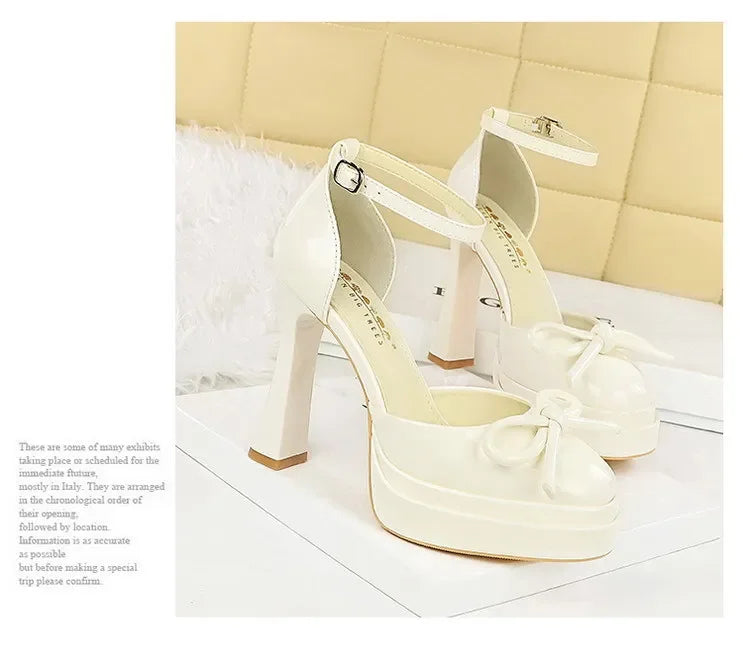 BIGTREE Model Catwalk Sequined Platform Pumps for Women Sexy Bowknot Party Nachtclub Stripper Heels Pole Dance Shoes Size 34-40