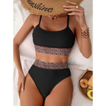 New Sexy Black High Waisted Bikinis Two Pieces Swimsuit Women Swimwear Mesh Beach Wear Sporty Padded Bathing Suits Pool Summer