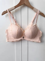 Summer Hot Sale! Front Closure Compression Bra for Small Bust - Sexy Lace Back Push Up Bralette, Lightweight Invisible Comfort