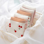 Cotton Panties Comfy Underwear Women Low Waist Briefs Female Underpants Lingerie Ladies Pantys M-XL Cherry Printed Design