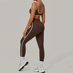 2PCS Women's Padding Sports Bra Pants Yoga Set High Waist Peach Hip Fitness Suit Running Workout Gym Leggings Yoga Set XP397