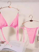 11 Colors Halter Mini Micro Thong Bikini Female Swimsuit Women Swimwear Two-pieces Bikini Set Bather Bathing Suit Swim Beachwear