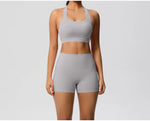 2PCS Yoga Set Gym Clothes Sportswear Women Tracksuit Fitness Tracksuit Workout Suit Sports Bra Gym High Waist Push Up Shorts
